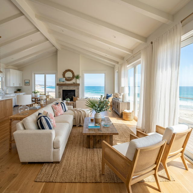 Coastal Rental Property Living Room